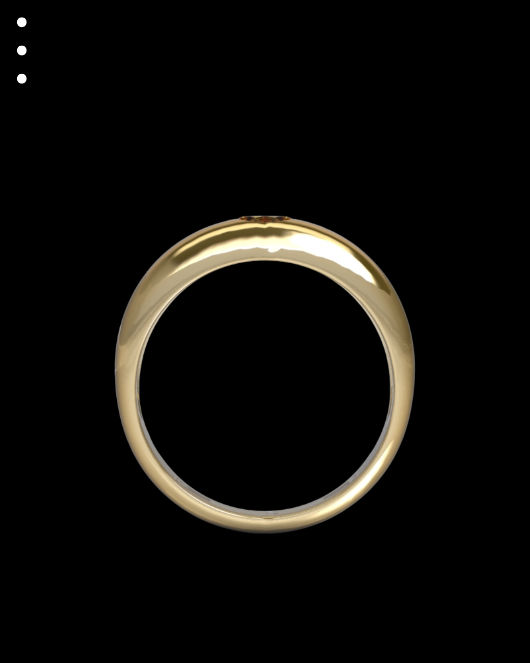 Gold ring on a black background
