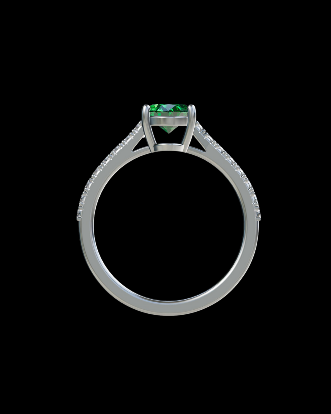 Lia Emerald Ring with Pavé Lab Diamonds