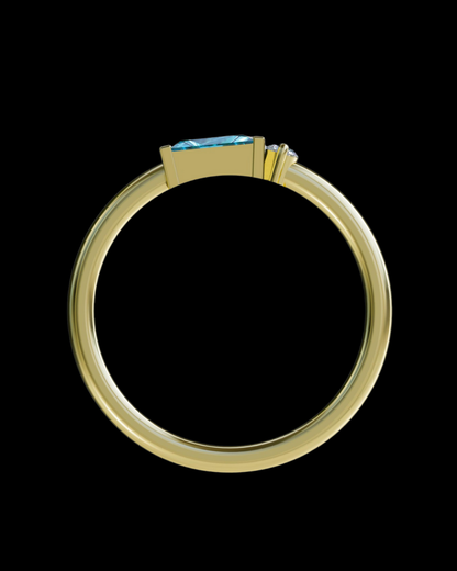Becky Sleek Ring Swiss Blue Topaz 9YG