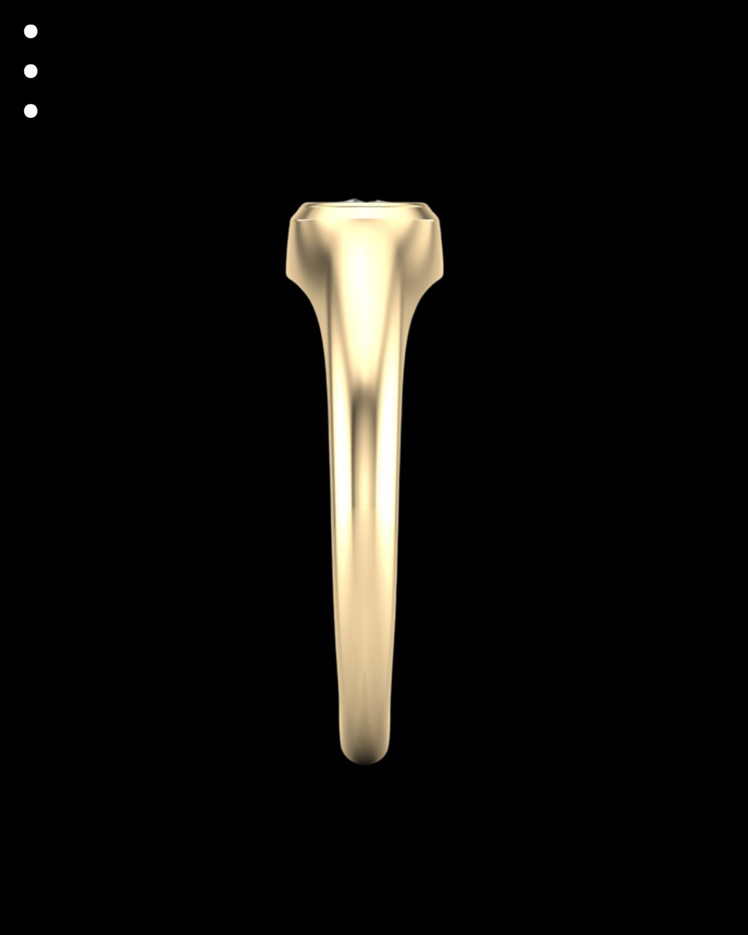 Gold ring on a black background