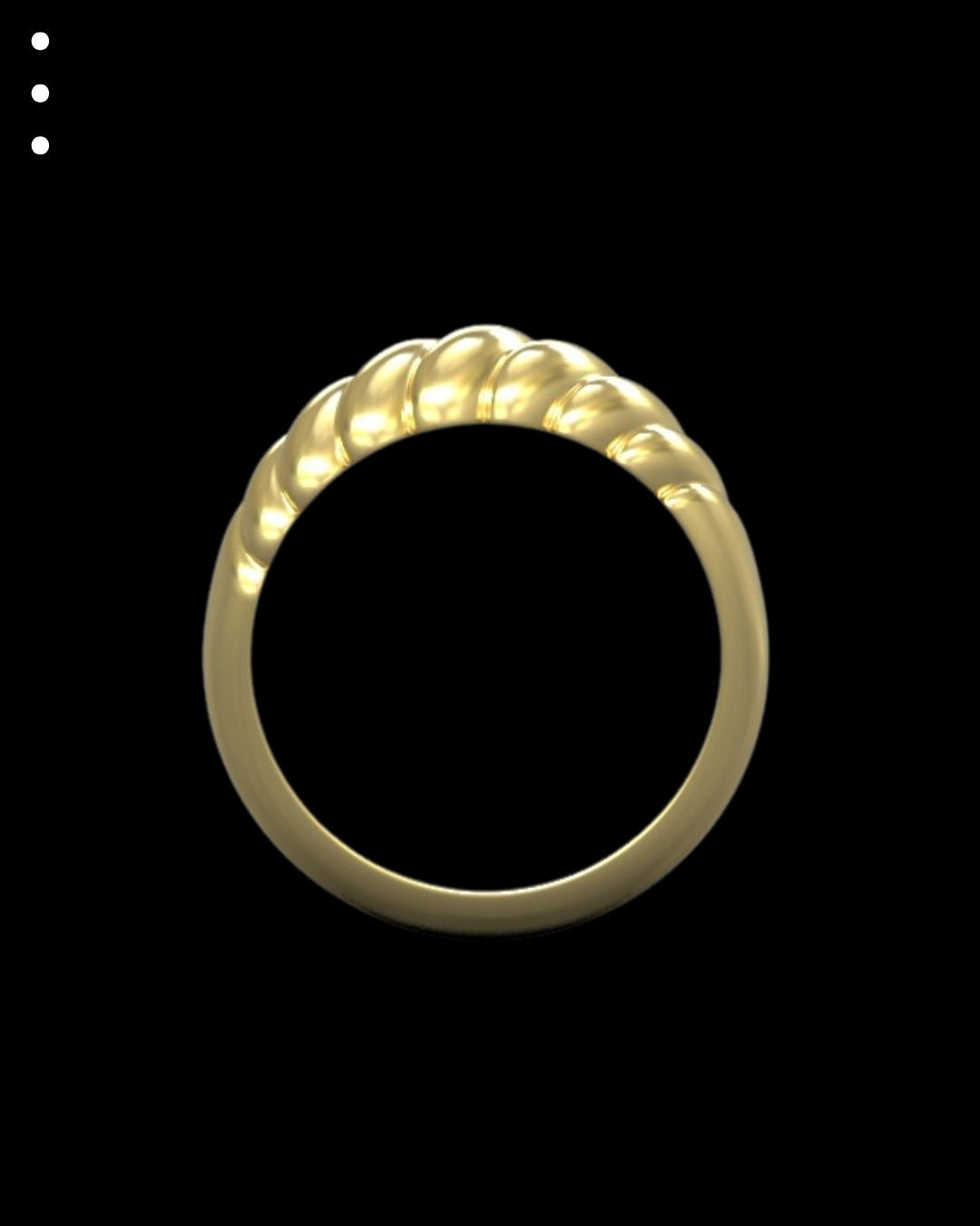 Gold ring on a black background