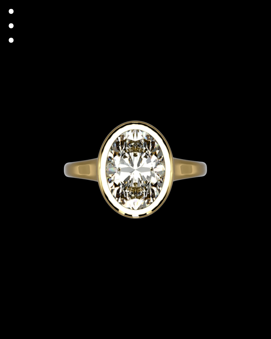33° 33’02” Bold Oval Elevated Bezel Set Engagement Ring