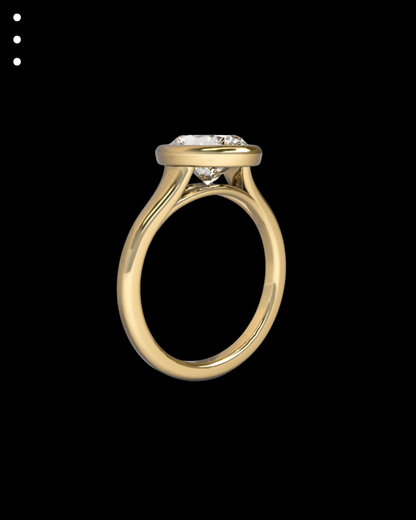 33° 33’02” Bold Oval Elevated Bezel Set Engagement Ring
