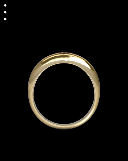 Gold ring on a black background