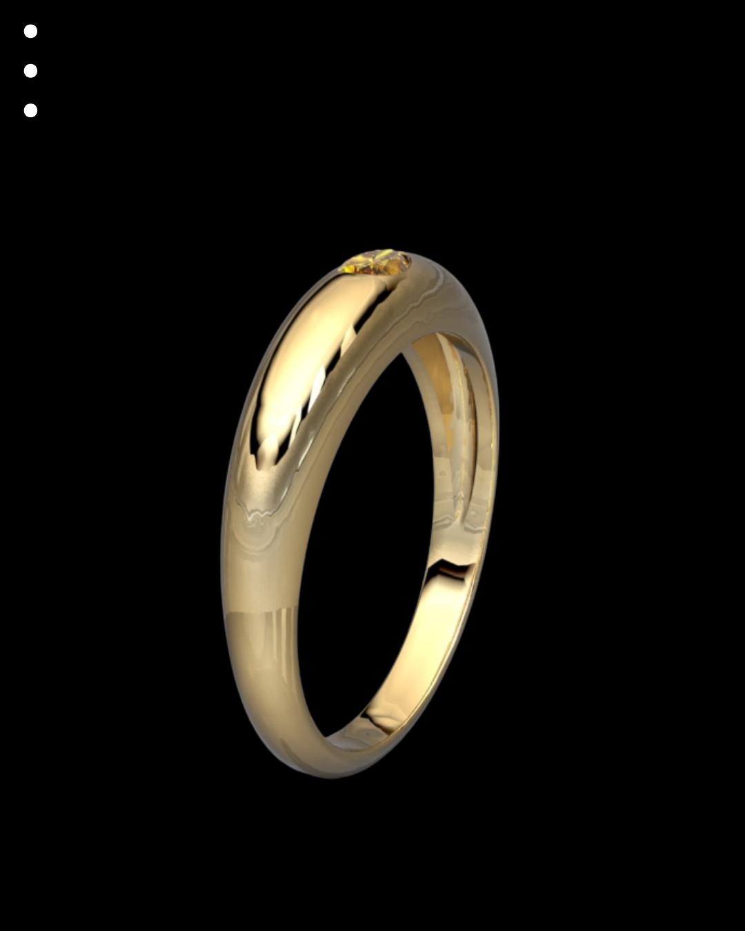 Gold ring on a black background