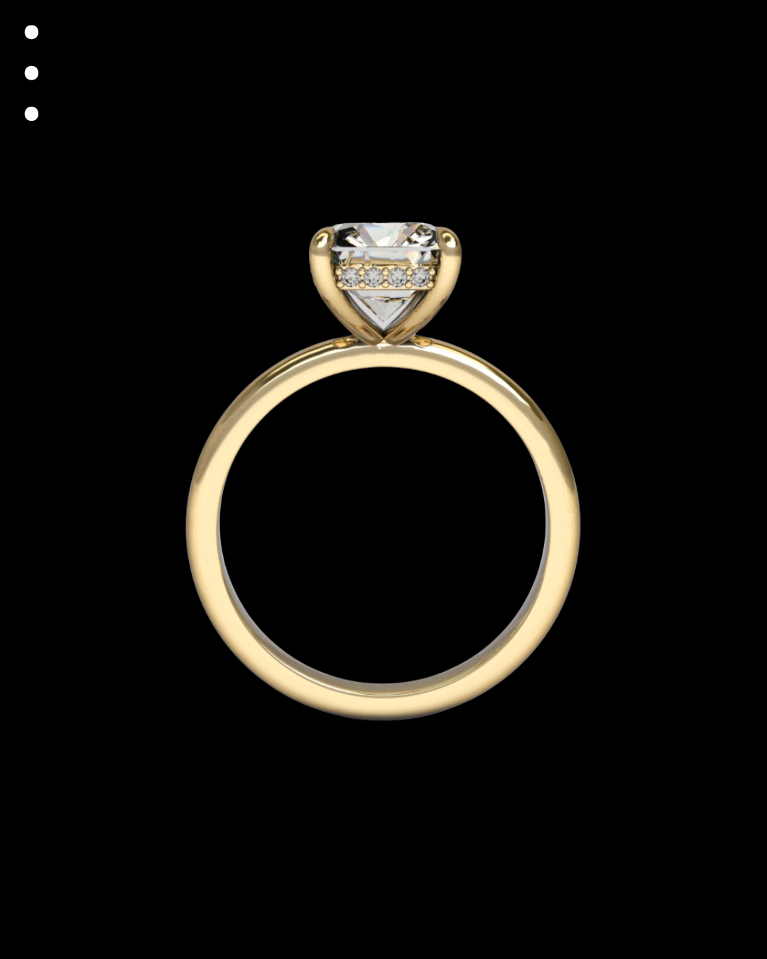 33° 11’04” Classic Cushion Hidden Halo Engagement Ring