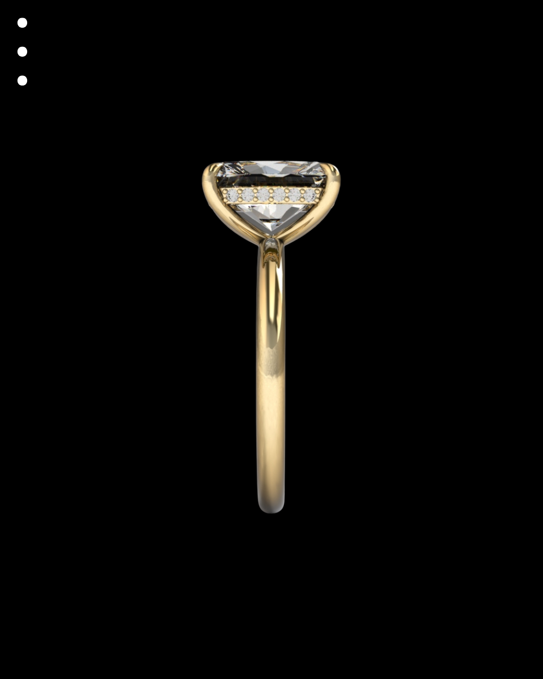 33° 11’04” Classic Cushion Hidden Halo Engagement Ring
