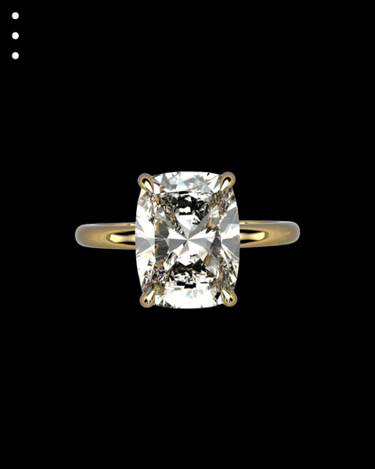 33° 11’04” Classic Cushion Hidden Halo Engagement Ring