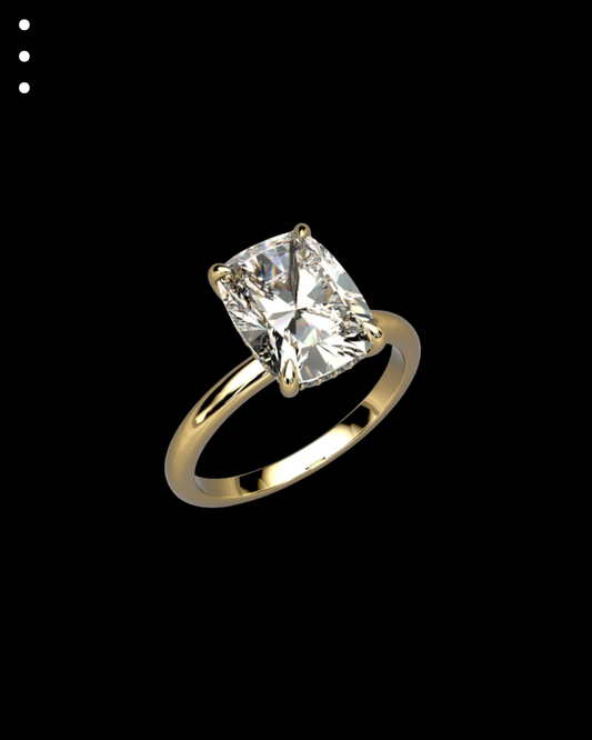 33° 11’04” Classic Cushion Hidden Halo Engagement Ring