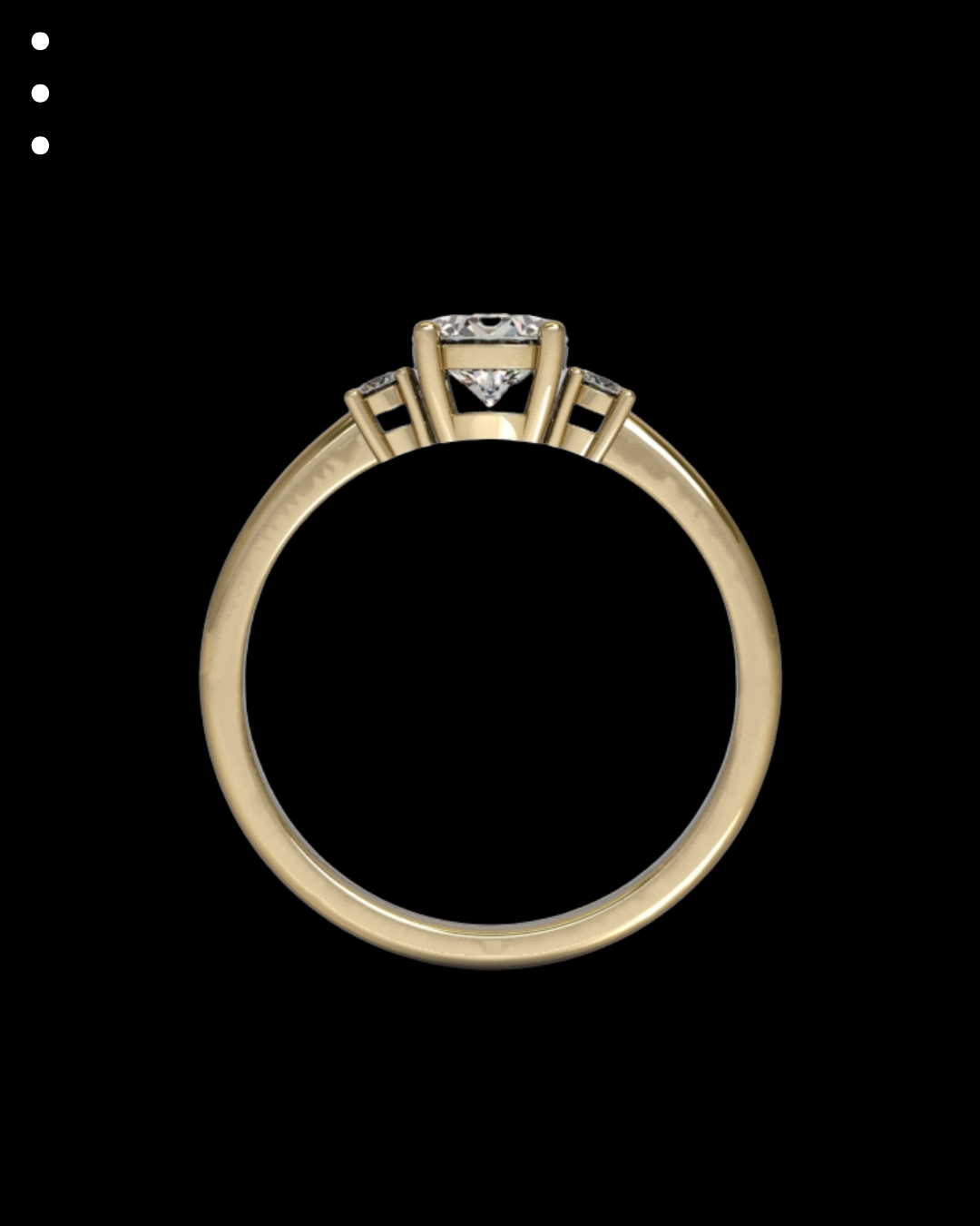 33° 11’05” Classic Round Basket Trilogy Engagement Ring