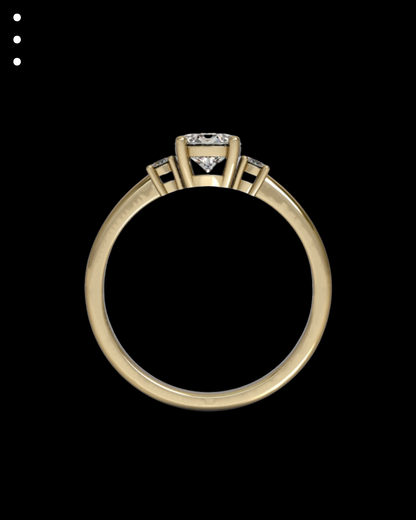 33° 11’05” Classic Round Basket Trilogy Engagement Ring