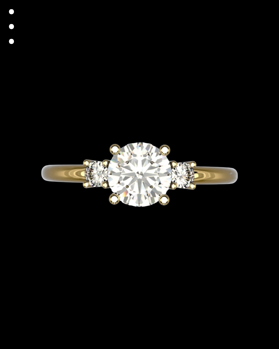 33° 11’05” Classic Round Basket Trilogy Engagement Ring