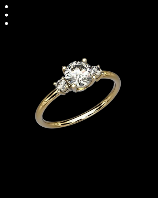 33° 11’05” Classic Round Basket Trilogy Engagement Ring
