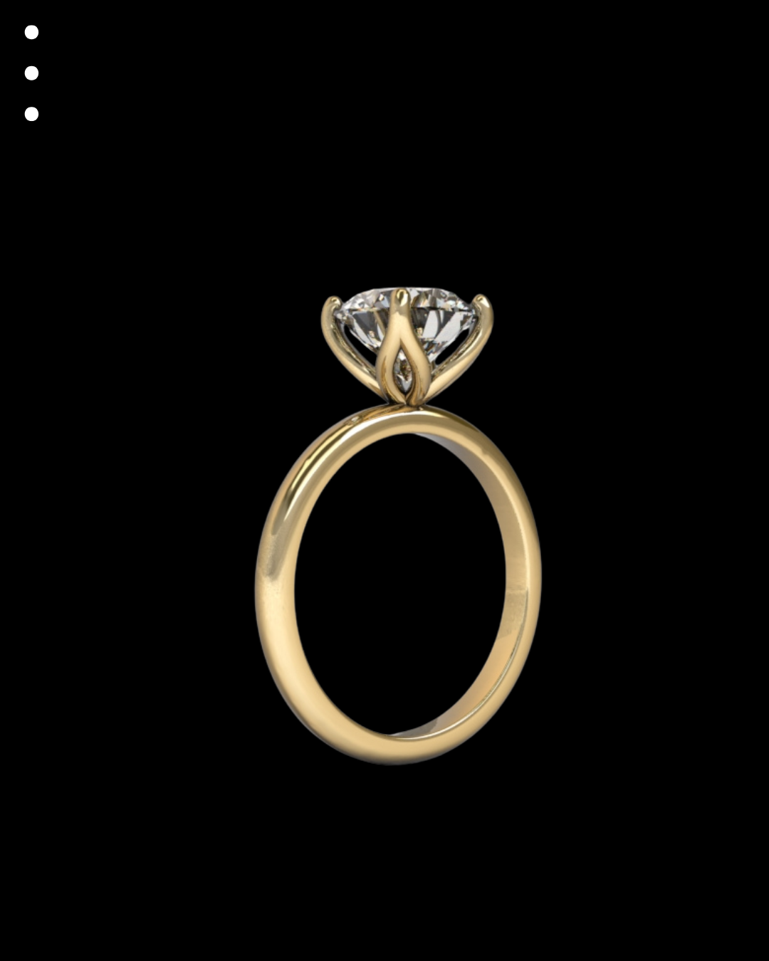 33° 11’06” Classic Round Petal Set Engagement Ring