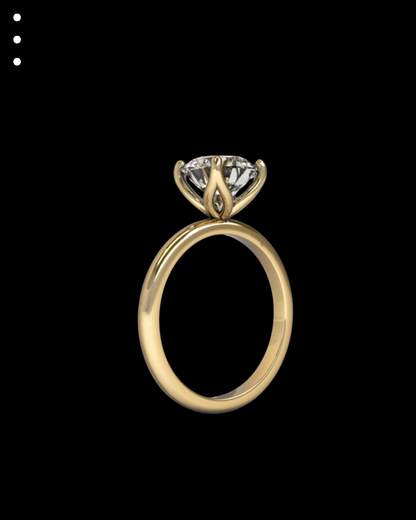 33° 11’06” Classic Round Petal Set Engagement Ring
