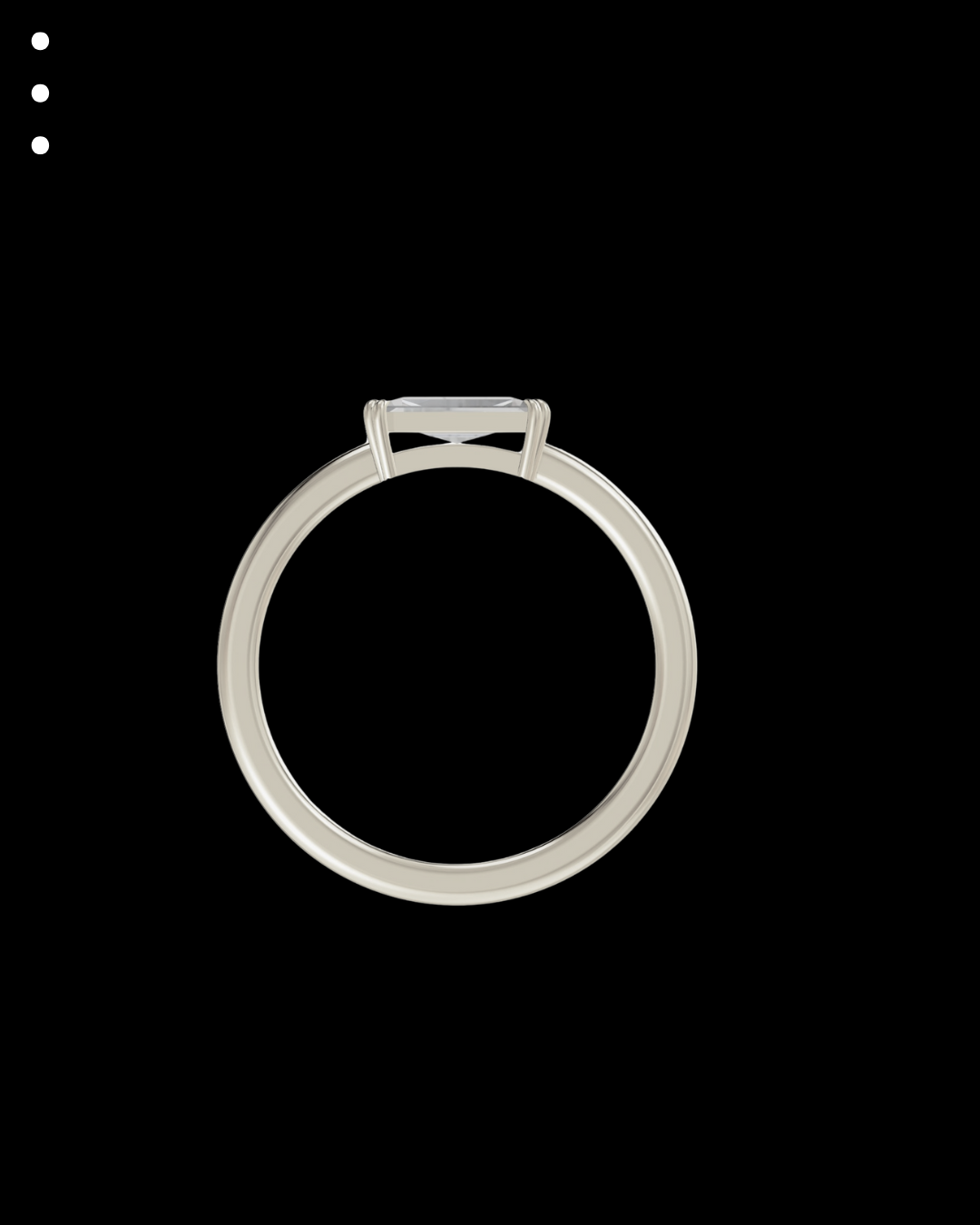 Silver ring with a bow design on a black background