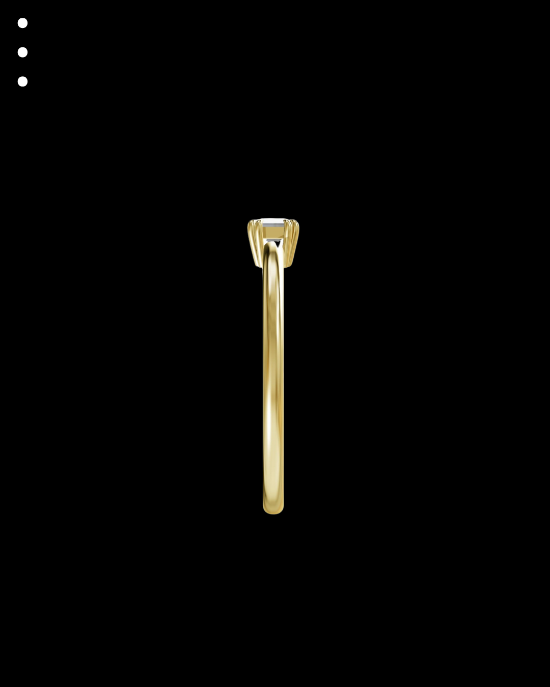 Gold earring on a black background
