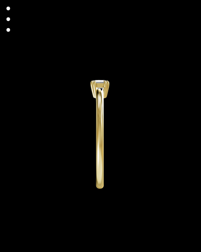Gold earring on a black background