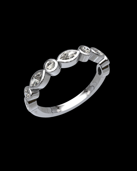 Dawn Wedding Band Bezel Style