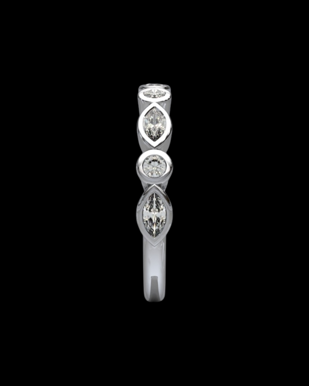 Dawn Wedding Band Bezel Style