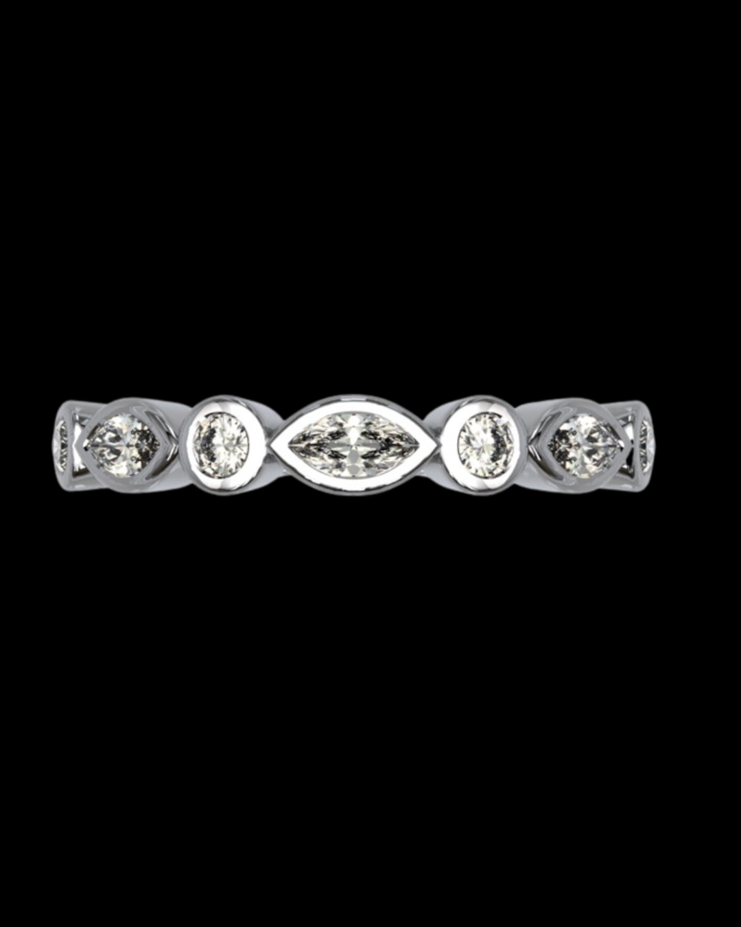 Dawn Wedding Band Bezel Style