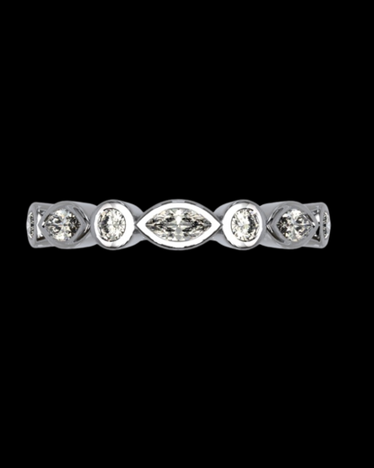 Dawn Wedding Band Bezel Style