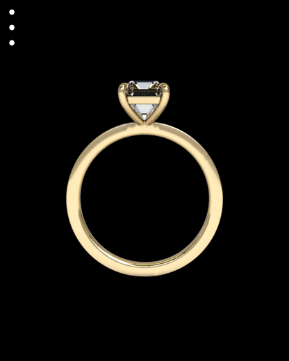 33° 22’03” Modern Emerald Engagement Ring