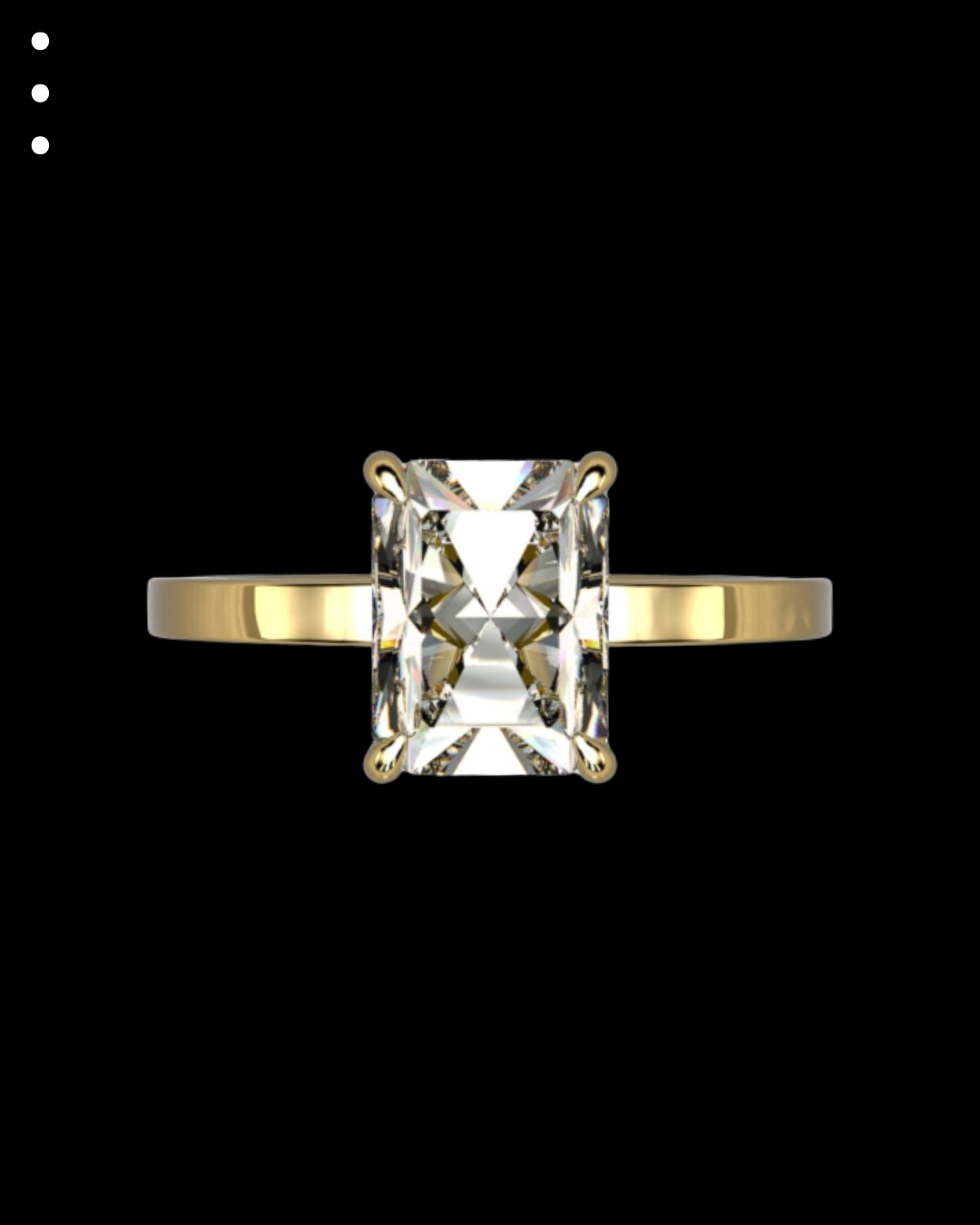 33° 22’03” Modern Emerald Engagement Ring