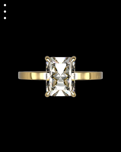 33° 22’03” Modern Emerald Engagement Ring