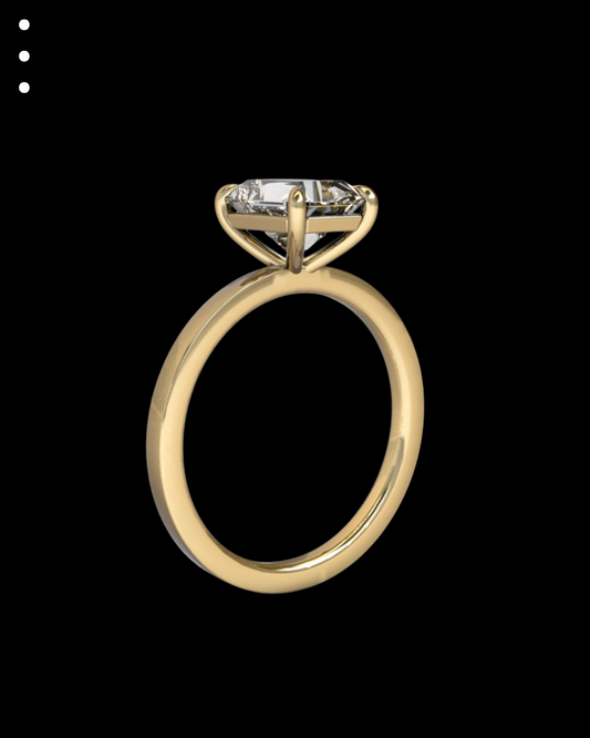 33° 22’03” Modern Emerald Engagement Ring