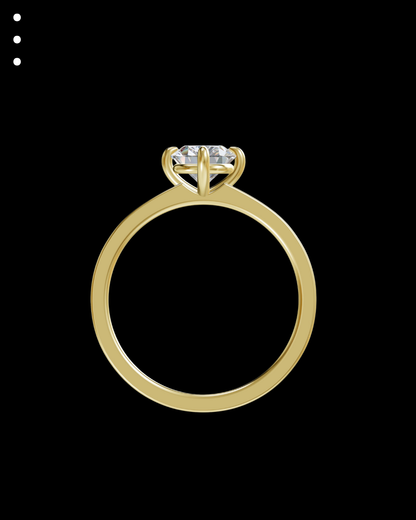 33° 22’02” Modern Oval Compass Set Engagement Ring