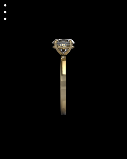 Gold ring with a diamond on a black background