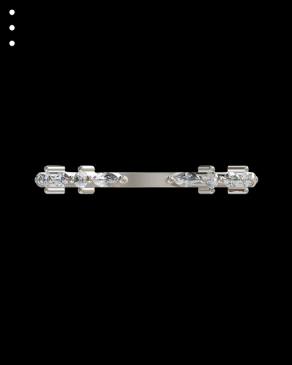 Silver ring with diamonds