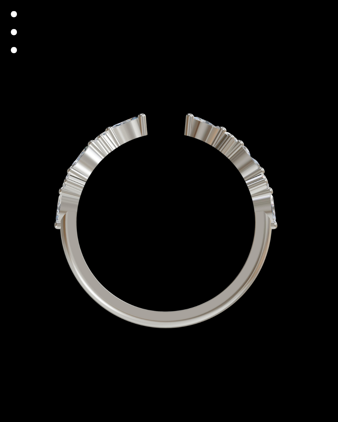 Silver ring with diamonds